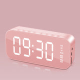 Sidiou Group Table Digital Clock For Home Decor Wireless Bluetooth 5.0 MP3 HiFi Speaker TF FM Hand-free Call LED Mirror Screen Alarm Clock