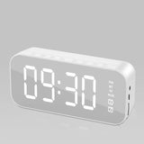 Sidiou Group Table Digital Clock For Home Decor Wireless Bluetooth 5.0 MP3 HiFi Speaker TF FM Hand-free Call LED Mirror Screen Alarm Clock