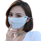Sidiou Group Anniou Custom Women Ice Silk UPF50+ Anti UV Mouth Cover Breathable Ear-mounted Neck Gaiters Outdoor Dustproof Face Cover
