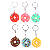 Sidiou Group Donut Cartoon Keychain For Car PVC Key Pendant Creative Small Bread Food Keyring Ornaments Accessories Trinket Gift