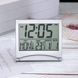 Dropshipping Creative Travel Digital Fold Desktop Perpetual Calendar Electronic Clock Ultra Thin With Date Temperature Alarm Clock