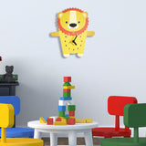 Sidiou Group Multi-purpose Nordic Cute Cartoon Animal Themed Wood Wall Clock Silent For Kids Bedroom Living Room Decoration Hanging Clocks