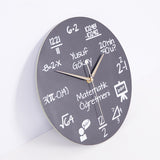 Sidiou Group Wholesale Creative 12 Inch Fancy Math Design Wood Wall Hanging Clock For Kids Living Room Indoor Home Decor Non Ticking Wall Clocks