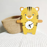 Sidiou Group Multi-purpose Nordic Cute Cartoon Animal Themed Wood Wall Clock Silent For Kids Bedroom Living Room Decoration Hanging Clocks