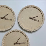 Sidiou Group Fashion Handmade Linden Plank Rattan Creative Round Digital Silent Clock Homestay Simple Decorative Wall Clocks For Bedroom Home Decor