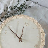 Sidiou Group Fashion Handmade Linden Plank Rattan Creative Round Digital Silent Clock Homestay Simple Decorative Wall Clocks For Bedroom Home Decor