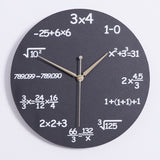 Sidiou Group Wholesale Creative 12 Inch Fancy Math Design Wood Wall Hanging Clock For Kids Living Room Indoor Home Decor Non Ticking Wall Clocks