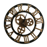 Creative Industrial Gear Silent Wall Clock Decorative Retro Wall Clock Industrial Age Style Room Decoration Wall Art Decor (Without Battery)