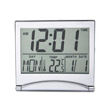 Dropshipping Creative Travel Digital Fold Desktop Perpetual Calendar Electronic Clock Ultra Thin With Date Temperature Alarm Clock