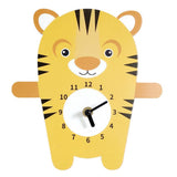 Sidiou Group Multi-purpose Nordic Cute Cartoon Animal Themed Wood Wall Clock Silent For Kids Bedroom Living Room Decoration Hanging Clocks