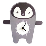 Sidiou Group Multi-purpose Nordic Cute Cartoon Animal Themed Wood Wall Clock Silent For Kids Bedroom Living Room Decoration Hanging Clocks