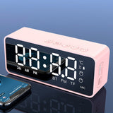 Mini Mirror Bluetooth Speaker Clocks LED Digital Electronic FM Radio Desktop Clocks USB Table Decor Watch Snooze Function Smart Alarm Clock