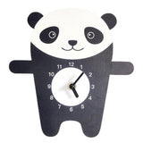 Sidiou Group Multi-purpose Nordic Cute Cartoon Animal Themed Wood Wall Clock Silent For Kids Bedroom Living Room Decoration Hanging Clocks
