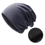 Sidiou Group Wholesale Winter Casual Knit Hats Pullover Fleece Lining And Thin Soft Warm Striped Knitted Hat For Men Women Slouch Beanie Hat