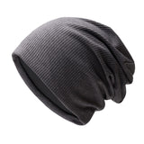 Sidiou Group Wholesale Winter Casual Knit Hats Pullover Fleece Lining And Thin Soft Warm Striped Knitted Hat For Men Women Slouch Beanie Hat