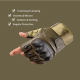 Sidiou Group Outdoor Sports Half Finger Gloves Safety Wear-resistant Hard Knuckle Military Tactical Glove For Training Camping Hiking