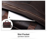 Sidiou Group Genuine Leather handbag bag Men Travel for Laptop Briefcase Crossbody Hand Sling Bag