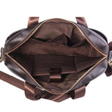 Sidiou Group Large Capacity Briefcase Leather Travel Shoulder Crossbody Bag Business Laptop Handbag