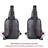 Sidiou Group Double Pocket USB Charging PU Leather Messenger Bag With Headphone Outlet Sling Bags