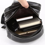 Sidiou Group Double Pocket USB Charging PU Leather Messenger Bag With Headphone Outlet Sling Bags