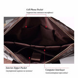 Sidiou Group Genuine Leather handbag bag Men Travel for Laptop Briefcase Crossbody Hand Sling Bag