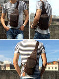 Sidiou Group Men Messenger Bags Genuine Leather Men's Bags Travel Chest Pack  Leather Shoulder Bags