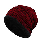 Sidiou Group Mens Fleece Cap Baggy Winter Striped Cashmere Beanie Hat Fashion Women Knit Wool Hats