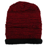 Sidiou Group Mens Fleece Cap Baggy Winter Striped Cashmere Beanie Hat Fashion Women Knit Wool Hats