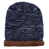 Sidiou Group Mens Fleece Cap Baggy Winter Striped Cashmere Beanie Hat Fashion Women Knit Wool Hats