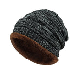 Sidiou Group Mens Fleece Cap Baggy Winter Striped Cashmere Beanie Hat Fashion Women Knit Wool Hats