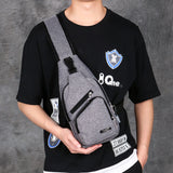 Sidiou Group Canvas Messenger Bag Casual Chest Bag With Headphone Hole Anti-theft Travel Sling Bag