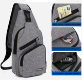Sidiou Group Canvas Messenger Bag Casual Chest Bag With Headphone Hole Anti-theft Travel Sling Bag