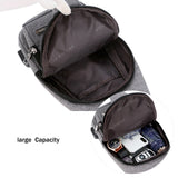 Sidiou Group Canvas Messenger Bag Casual Chest Bag With Headphone Hole Anti-theft Travel Sling Bag