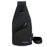 Sidiou Group Canvas Messenger Bag Casual Chest Bag With Headphone Hole Anti-theft Travel Sling Bag