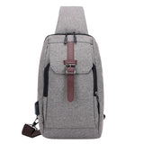 Sidiou Group Nylon Men Chest Pack USB Charging Single Shoulder Strap Back Bag Crossbody Bags