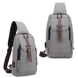 Sidiou Group Nylon Men Chest Pack USB Charging Single Shoulder Strap Back Bag Crossbody Bags