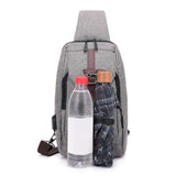 Sidiou Group Nylon Men Chest Pack USB Charging Single Shoulder Strap Back Bag Crossbody Bags