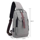 Sidiou Group Nylon Men Chest Pack USB Charging Single Shoulder Strap Back Bag Crossbody Bags