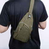Sidiou Group Canvas Chest Packs Solid Color Multi Function Waist Bag Crossbody Sling Shoulder Bag
