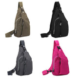 Sidiou Group Canvas Chest Packs Solid Color Multi Function Waist Bag Crossbody Sling Shoulder Bag