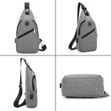 Sidiou Group Oxford Men Chest Pack Single Shoulder Bag USB Charge Crossbody Bags Sling Shoulder Bag