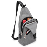 Sidiou Group Oxford Men Chest Pack Single Shoulder Bag USB Charge Crossbody Bags Sling Shoulder Bag