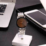 Sidiou Group Steel Wrist Women Band Analog Men Line Quartz Watch Watches Dial Stainless