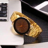 Sidiou Group Steel Wrist Women Band Analog Men Line Quartz Watch Watches Dial Stainless
