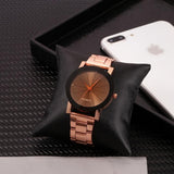 Sidiou Group Steel Wrist Women Band Analog Men Line Quartz Watch Watches Dial Stainless