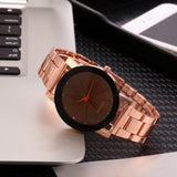 Sidiou Group Steel Wrist Women Band Analog Men Line Quartz Watch Watches Dial Stainless