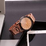Sidiou Group Steel Wrist Women Band Analog Men Line Quartz Watch Watches Dial Stainless