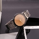 Sidiou Group Steel Wrist Women Band Analog Men Line Quartz Watch Watches Dial Stainless