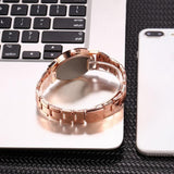 Sidiou Group Steel Wrist Women Band Analog Men Line Quartz Watch Watches Dial Stainless