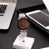 Sidiou Group Steel Wrist Women Band Analog Men Line Quartz Watch Watches Dial Stainless